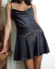 Image of Tahira Mini-Slipkleid aus Satin Schwarz