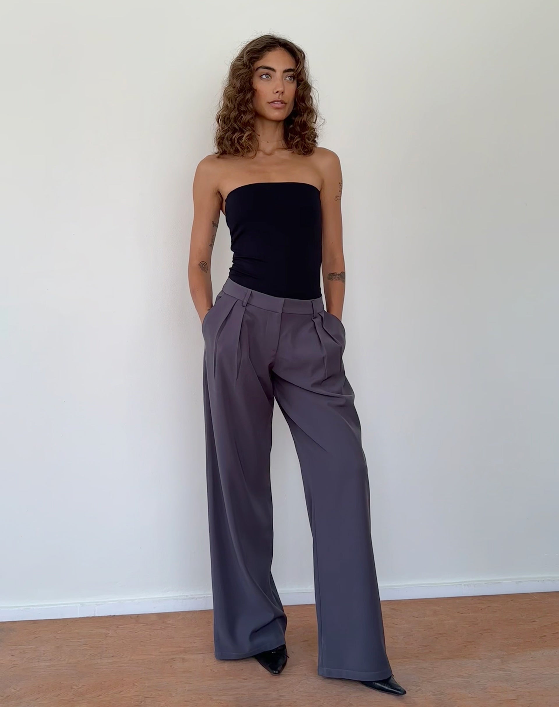 Bild von Taite Bandeau-Body aus schwarzem Lycra