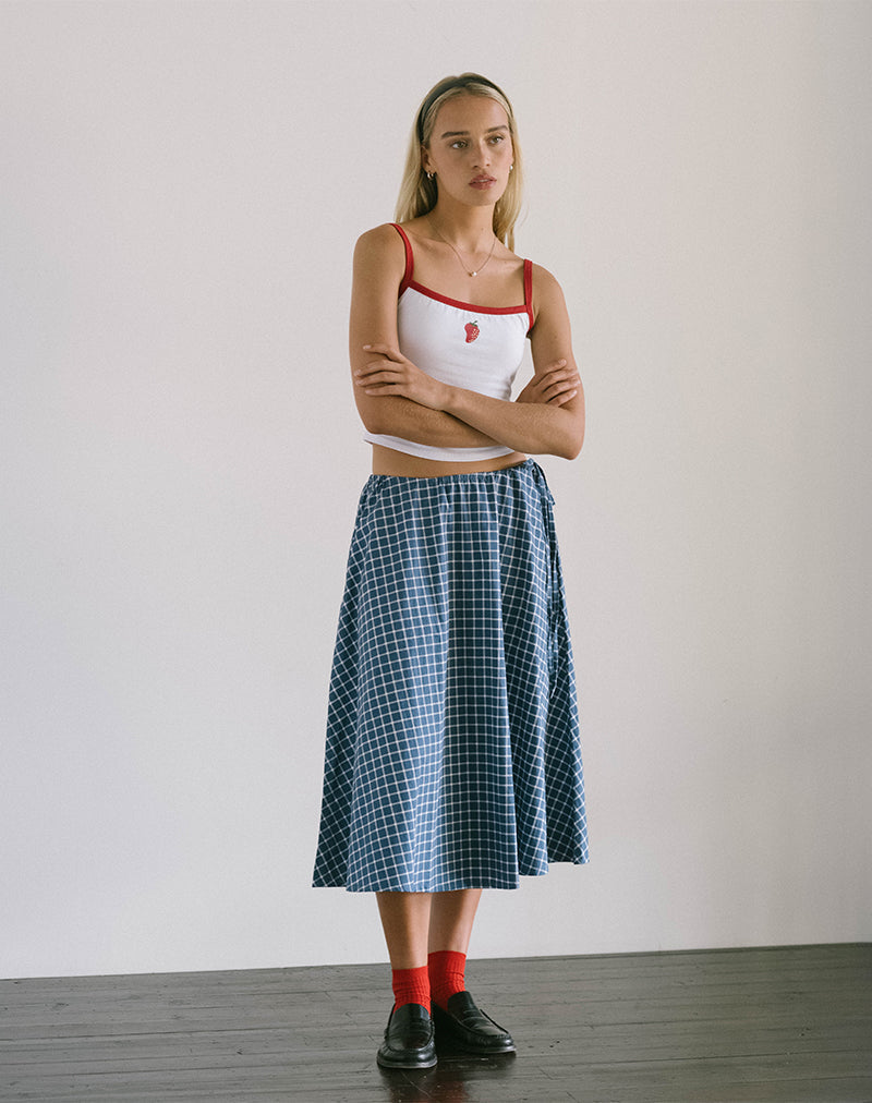 Takara Midirock aus navyfarbener Tartan-Popeline