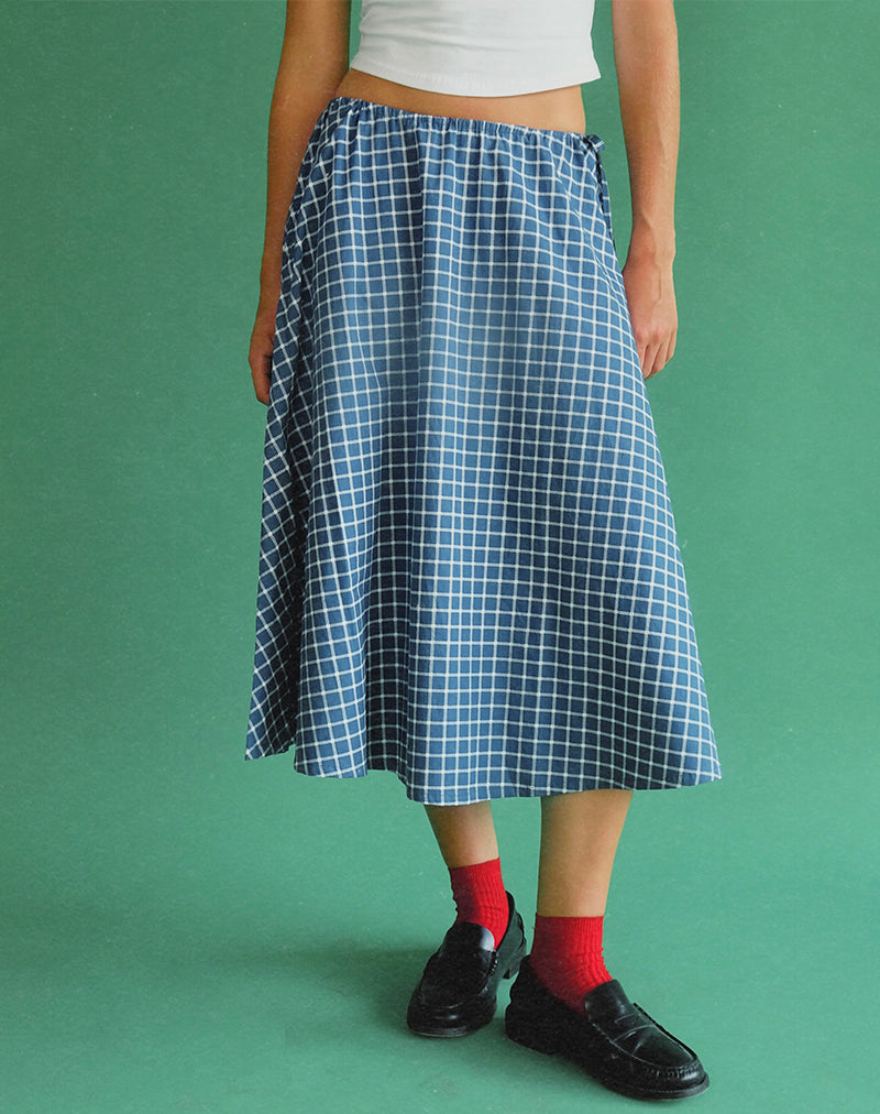 Takara Midirock aus navyfarbener Tartan-Popeline