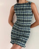 Image of Takayi Minikleid aus Leinen Mono Check Grün
