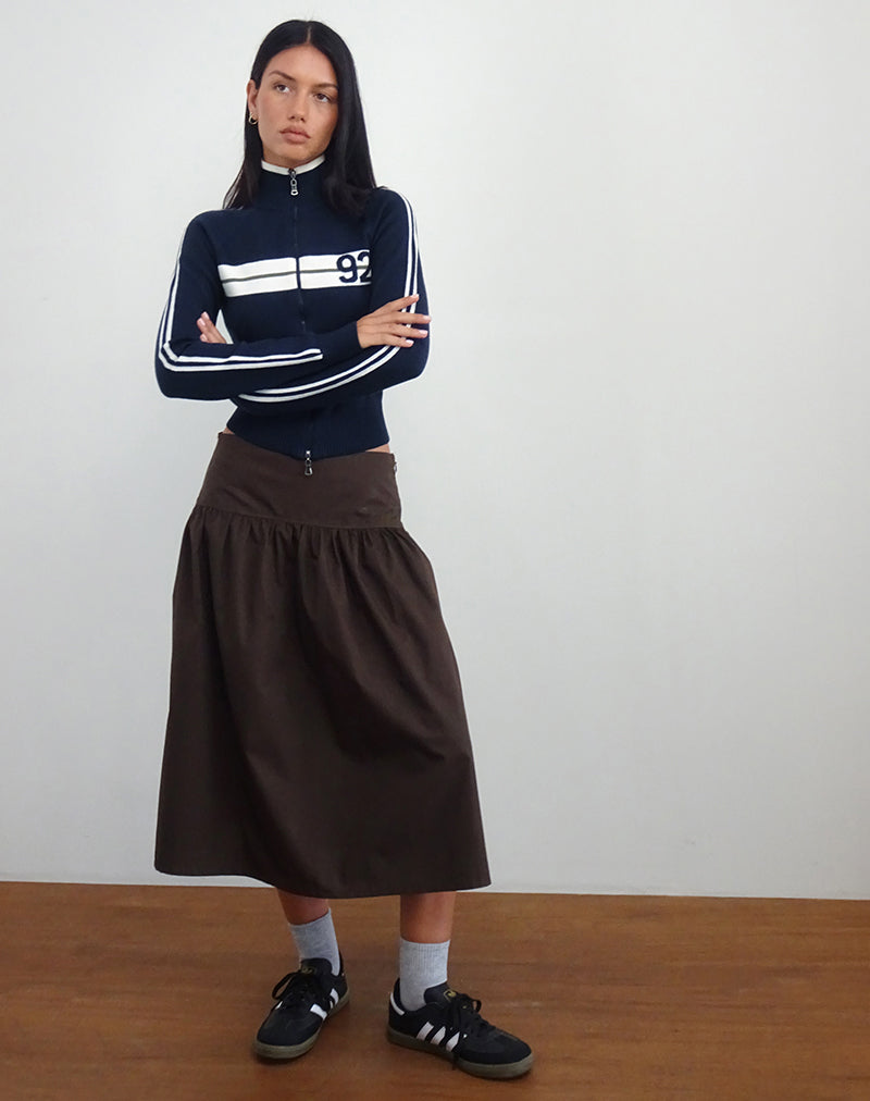 Image of Takiya Zip Through Jacke in Deep Navy mit 92 Design