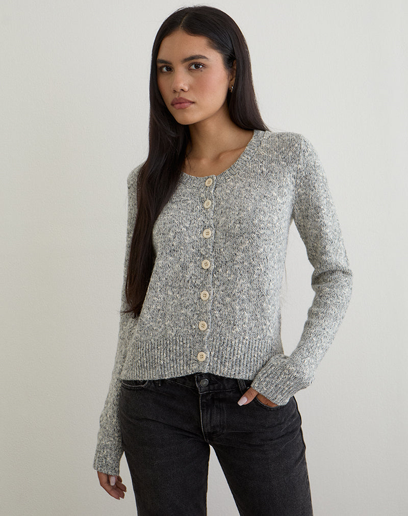 Image of Talira Strickjacke in Dunkelgrau meliert