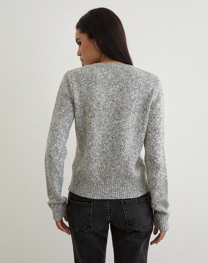 Image of Talira Strickjacke in Dunkelgrau meliert