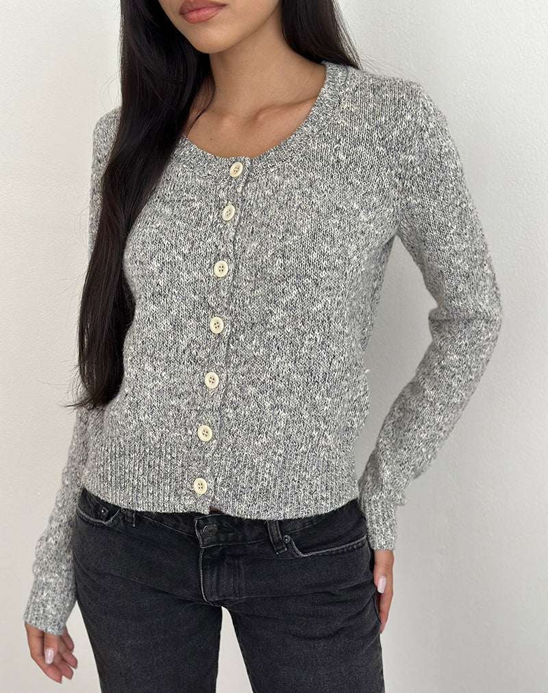 Talira Strickjacke aus dunkelgrauem Mergel