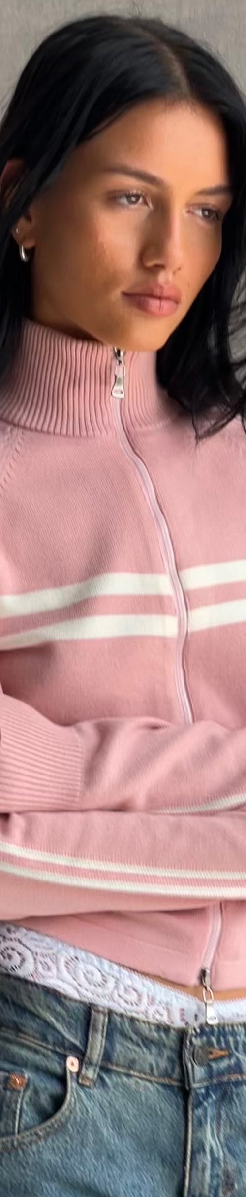 Image of Talisa Sportliche Jacke mit Reißverschluss in Knit Pink