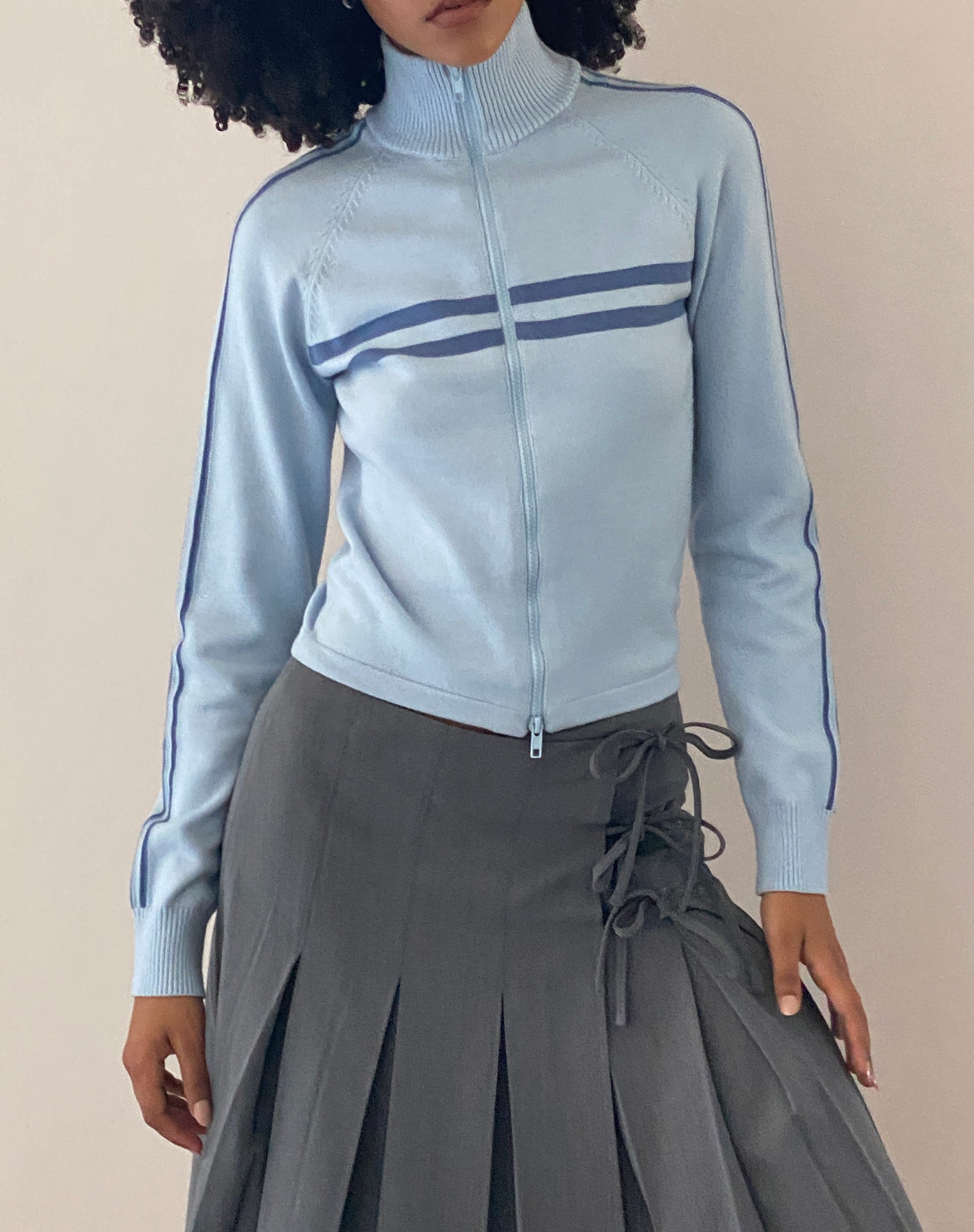 Image of Talisa Sportliche Jacke mit Reißverschluss aus Strick in Hellblau