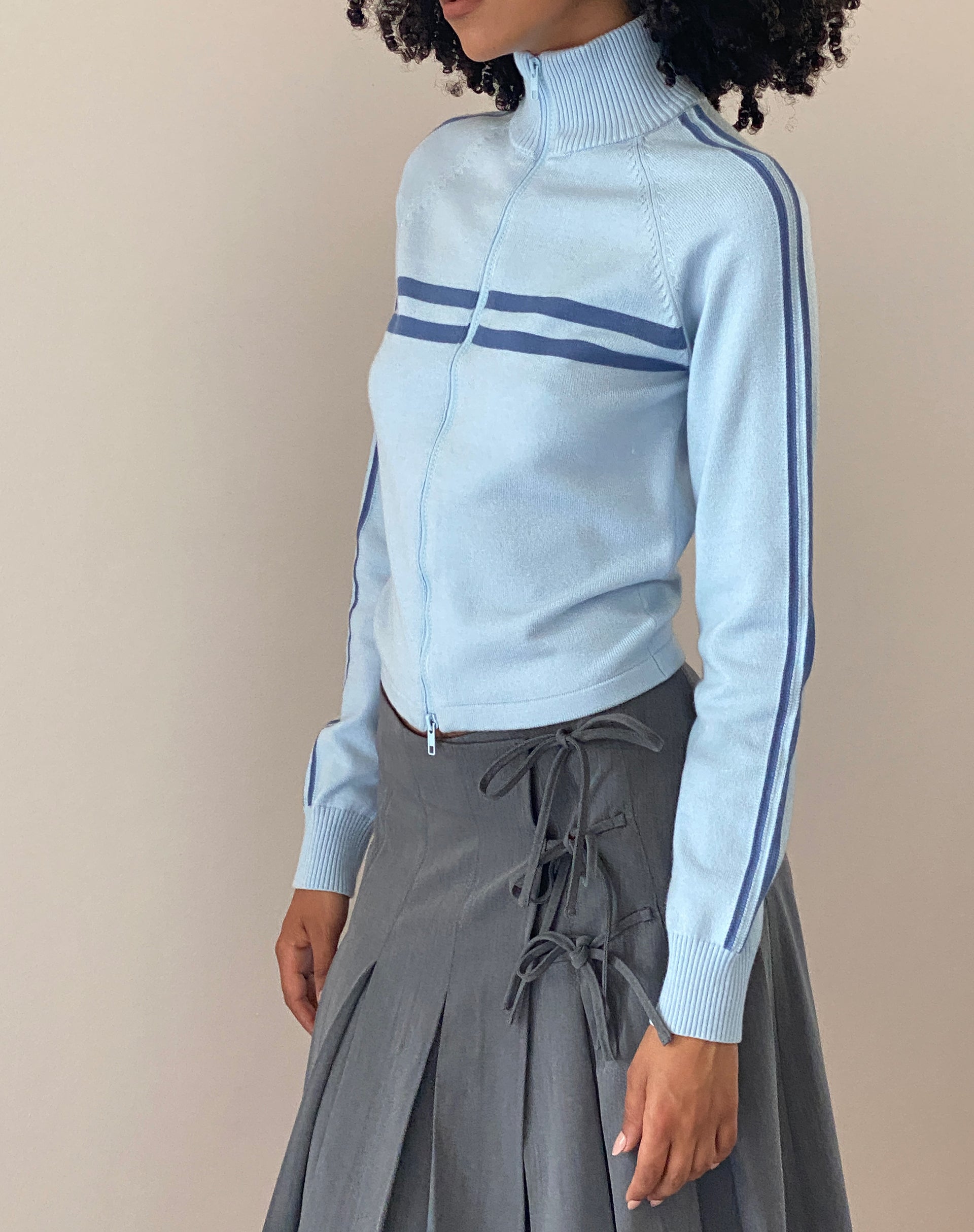 Image of Talisa Sportliche Jacke mit Reißverschluss aus Strick in Hellblau