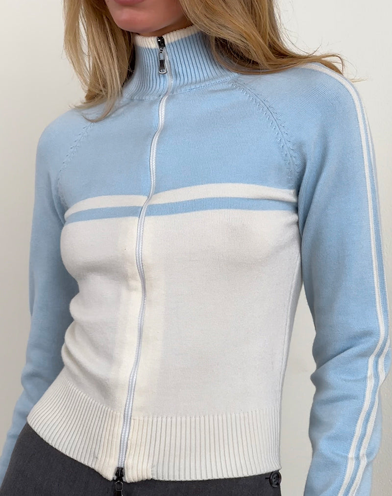 Bild von Talya Jacke in Panel Blau mit Weiß
