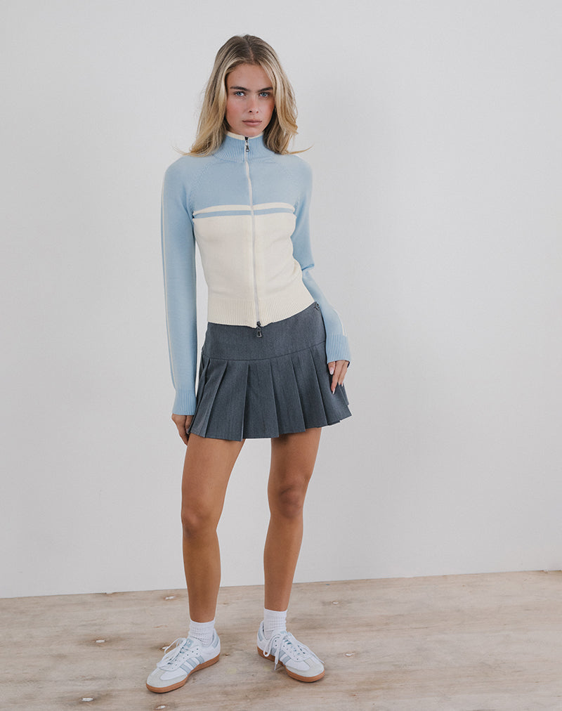 Bild von Talya Jacke in Panel Blau mit Weiß