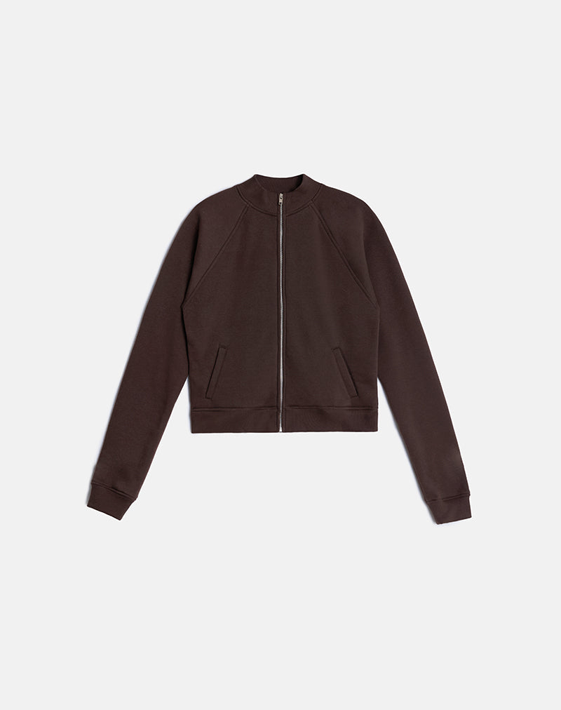 Image of Tamayo Zip Turtleneck Jumper in Bitter Chocolate