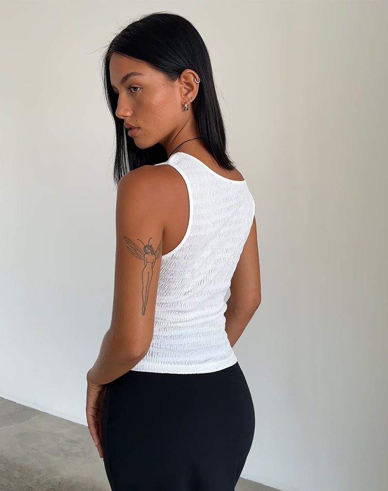 Bild von Tamia Asymmetrisches Top in Crinkle Weiß