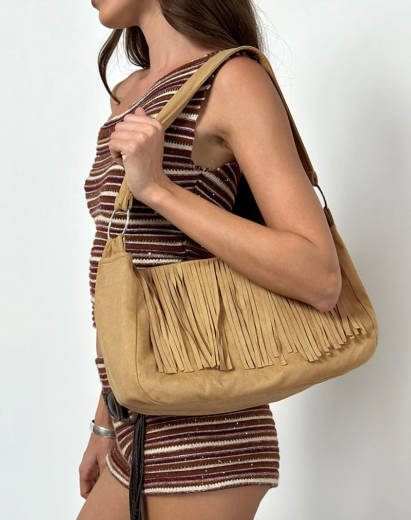 Image of Teria Quastentasche aus Wildleder Tan