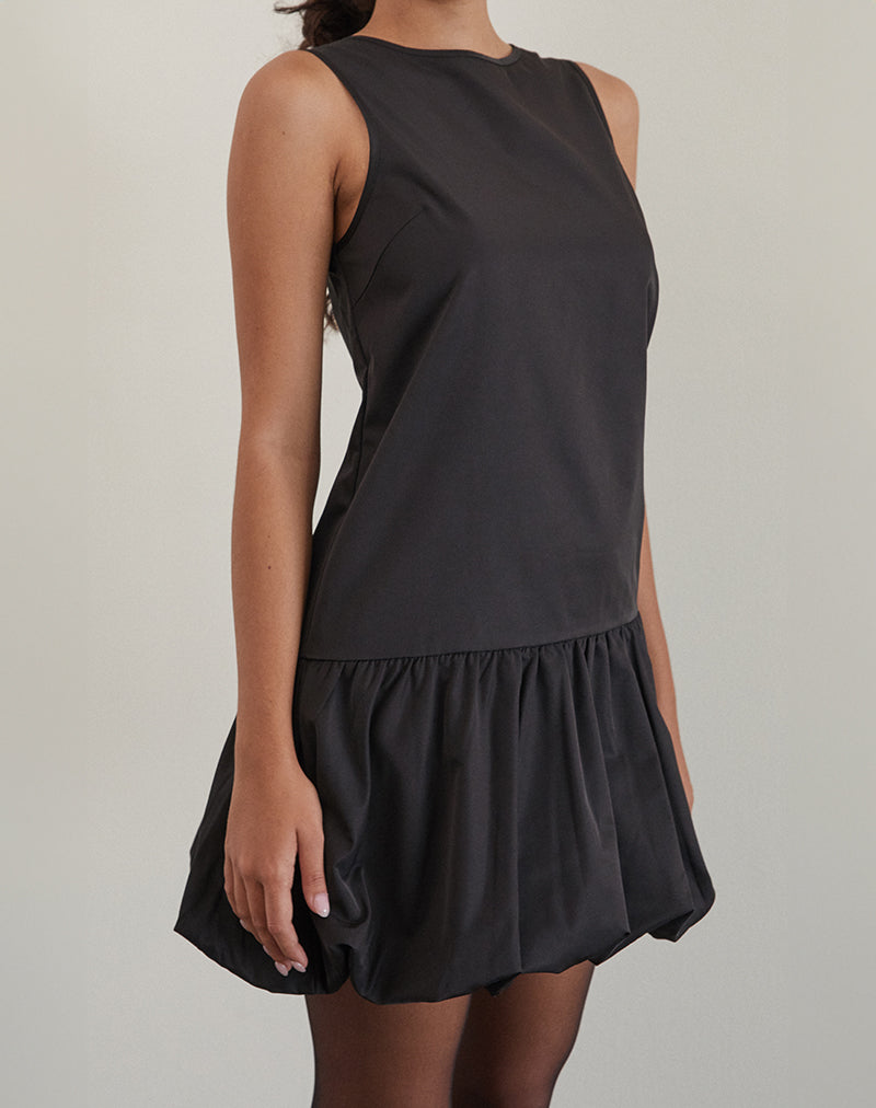 Bild von Tamilo Bubble Hem Mini Dress in Schwarz