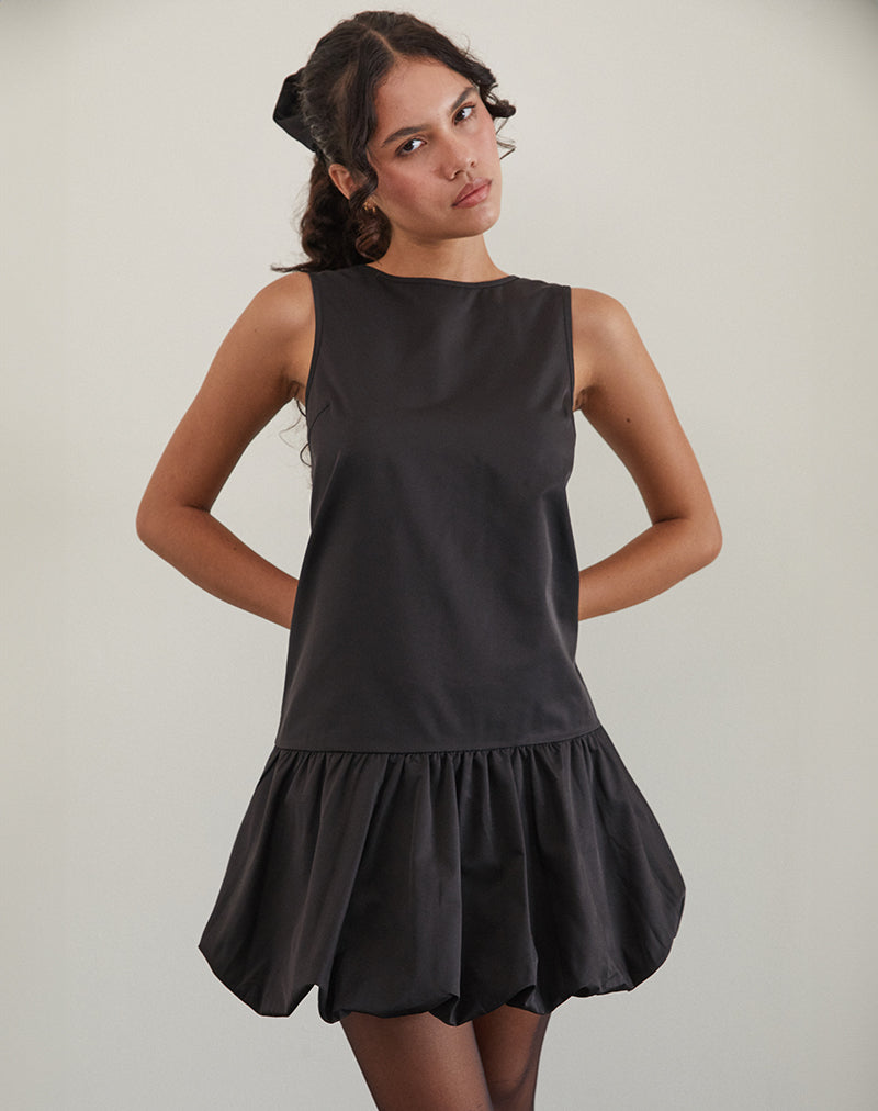 Bild von Tamilo Bubble Hem Mini Dress in Schwarz