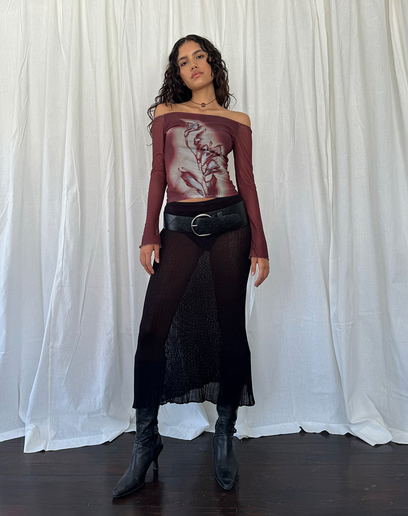 Tanisha Midirock aus Rippenstrick Schwarz