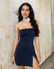 Image of Tannesa Bandeau-Minikleid aus Satin Midnight Navy Blau