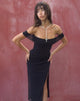 Image of Tarna Bardot Maxikleid aus Mesh Schwarz