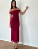 Image of Tarna Bardot Maxikleid aus Mesh Burgundy