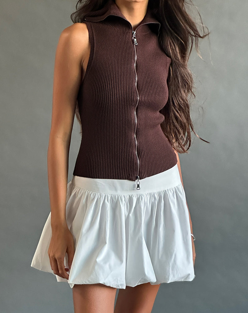 Bild von Tarni Highneck Fold Over Tank Top in Braun