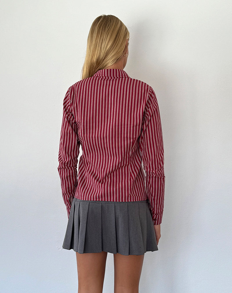 Bild von Tarsi Fitted Shirt in Maroon Stripe