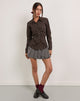 Image of Tarsi Hemd in Mono Nadelstreifen Chocolate