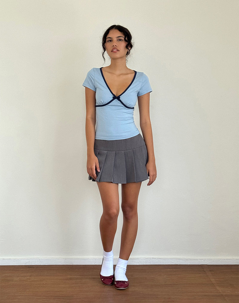 Image of Tasina Top in Nantucket Blau mit marineblauem Einband