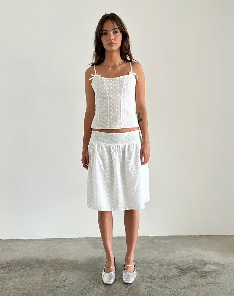 Image of Tasma Korsett-Top aus gewebter Broderie Weiß