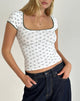 Bild von Tasuni Top in Mono Ditsy Floral