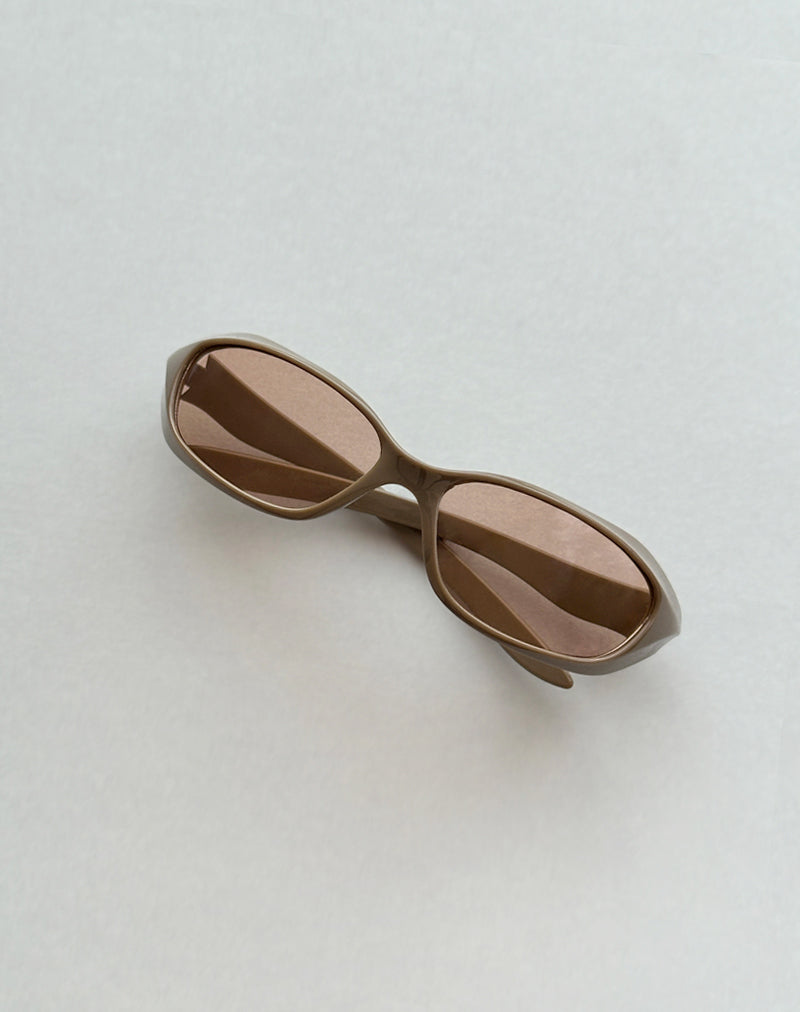 Tatan Wrap Around Sonnenbrille in Taupe