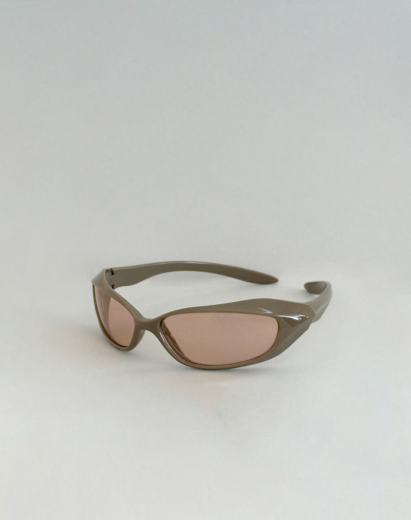 Image of Tatan Wrap Around Sonnenbrille in Taupe