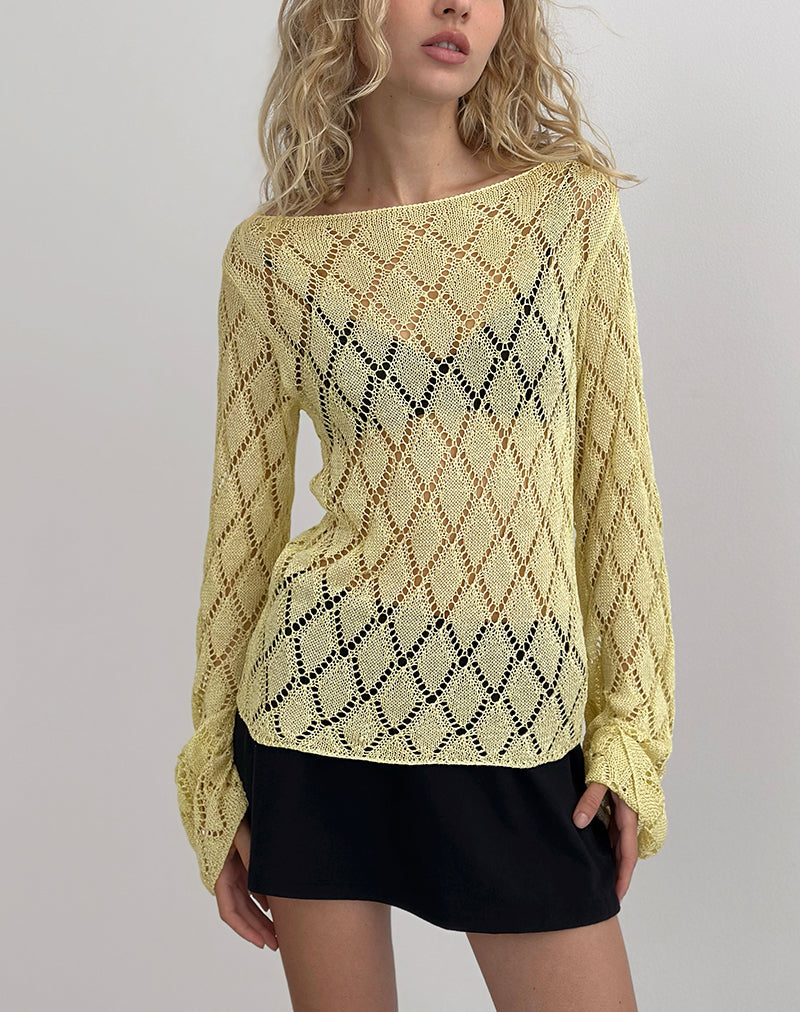 Image of Tate Pullover in Metallic-Zitrone