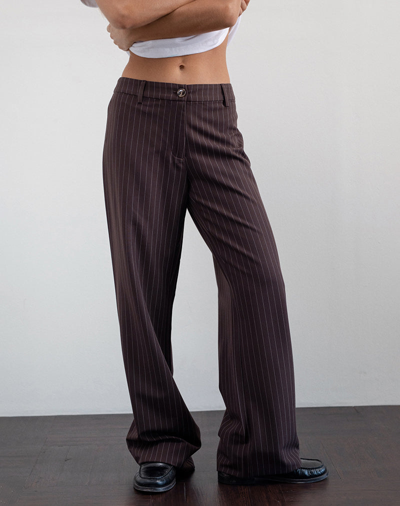 Tatina Smart Hose in Braun Nadelstreifen Tailoring