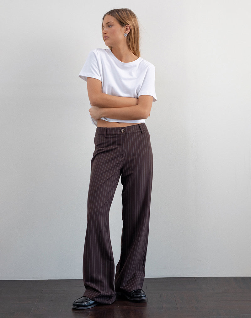 Image of Tatina Smart Trouser in Braun Nadelstreifen Tailoring