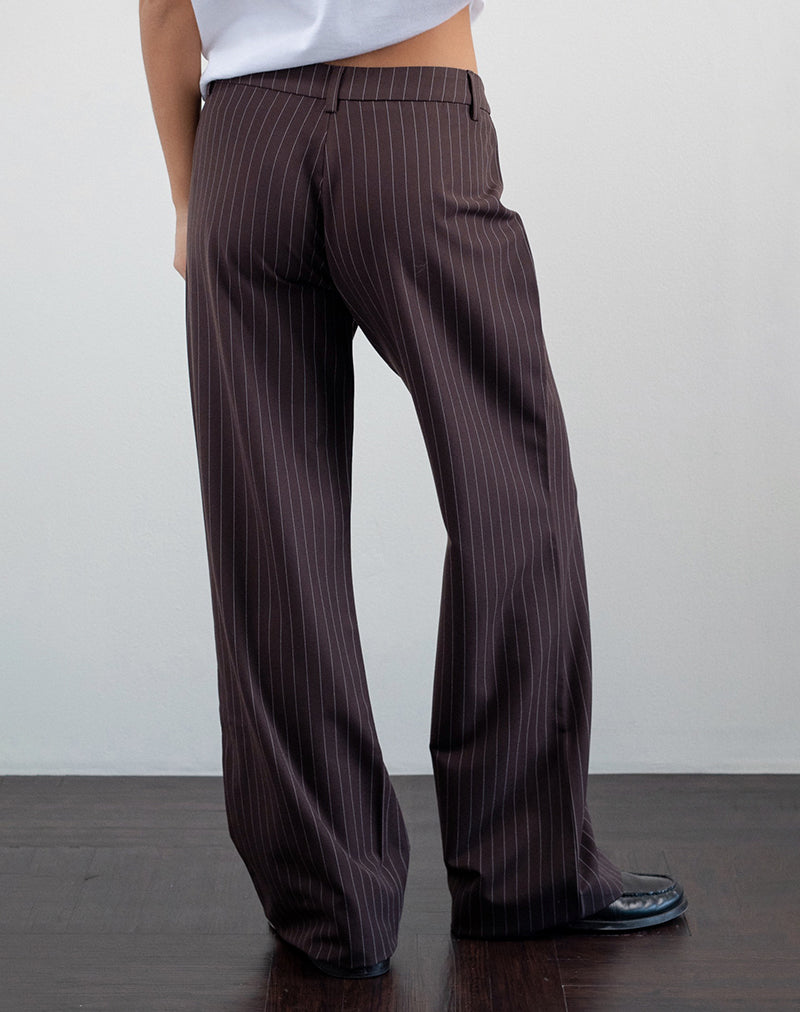 Image of Tatina Smart Trouser in Braun Nadelstreifen Tailoring