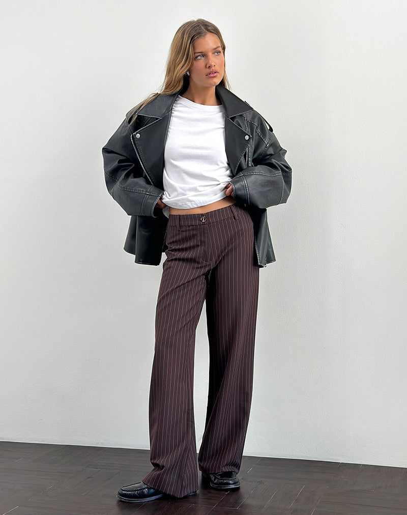 Tatina Smart Hose in Braun Nadelstreifen Tailoring