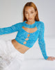 Bild von Techin Crop Top in Mixed Animal Flock Blue