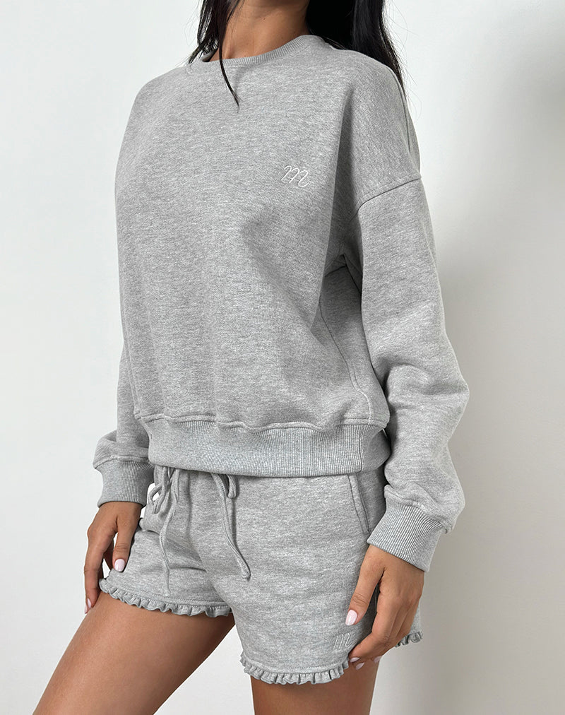 Image of Agusta Frill Short in Grau meliert mit M-Emblem