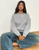 Image of Tedasa Crew Sweatshirt in Grau meliert mit M-Emblem