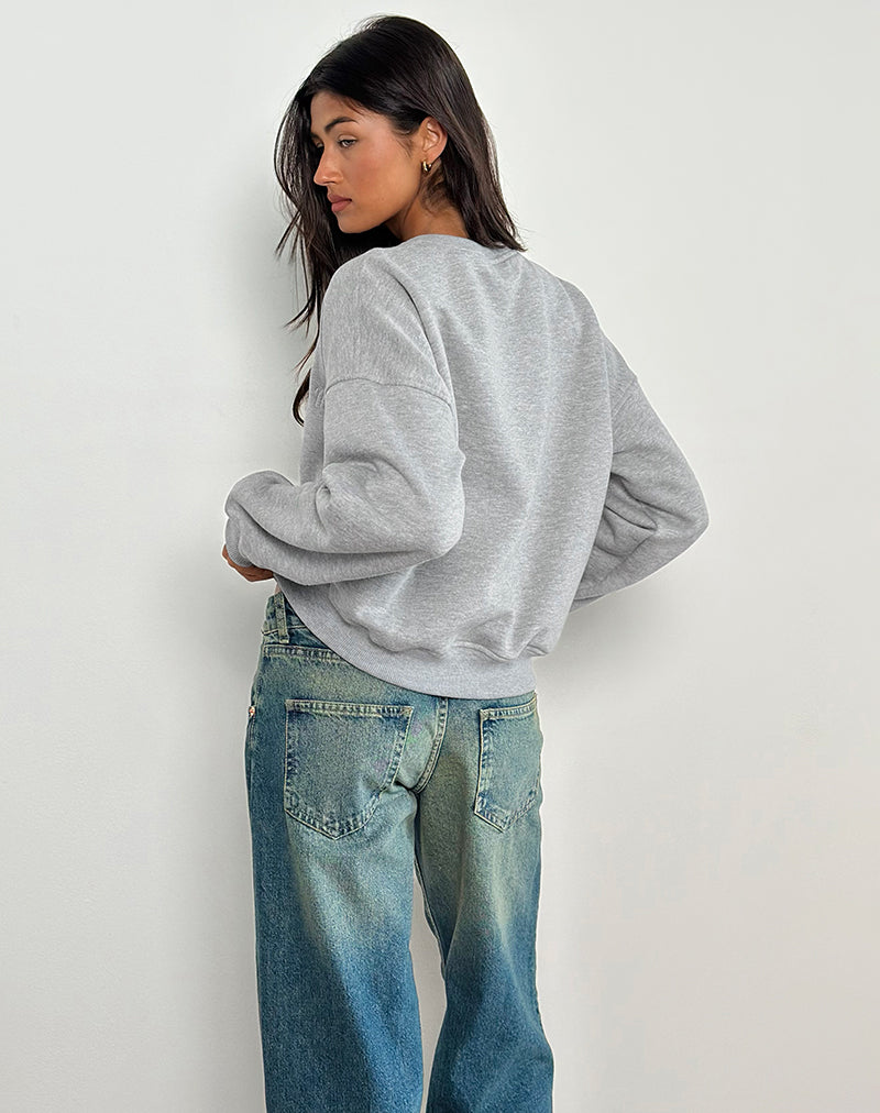 Image of Tedasa Crew Sweatshirt in Grau meliert mit M-Emblem