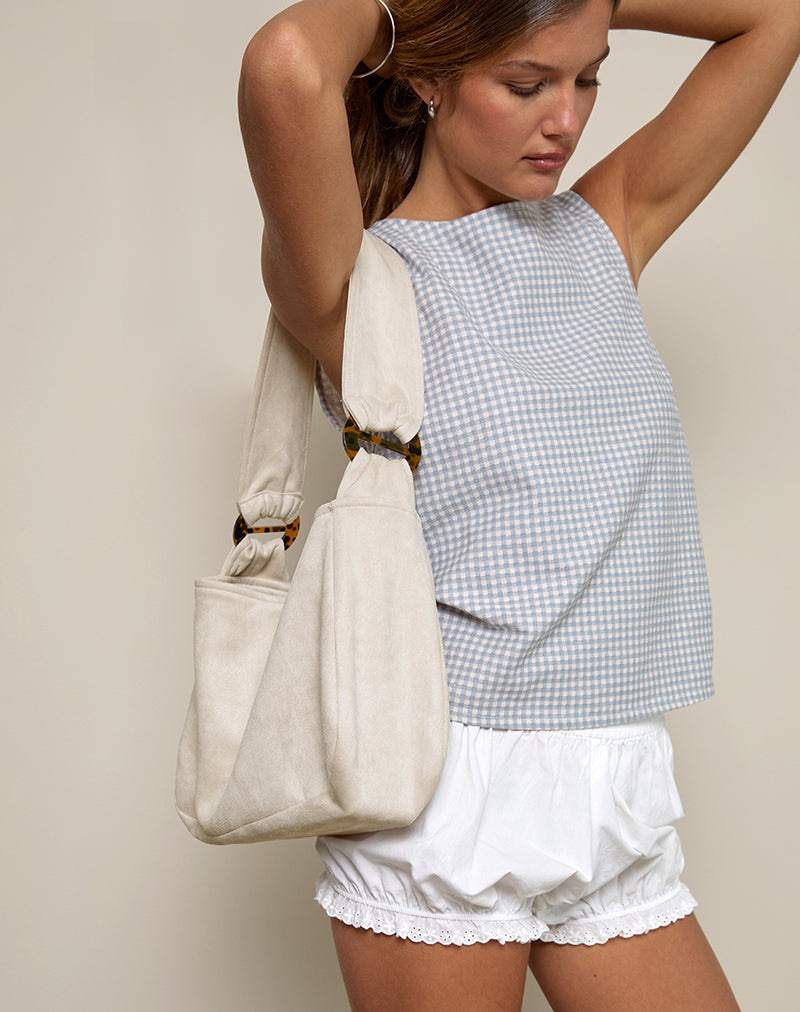 Tetira Tasche mit doppelter Schildpattschnalle in Creme
