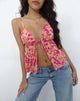 Bild von Tezza Tie Front Cami Top in Dark Wild Flower Cantaloupe