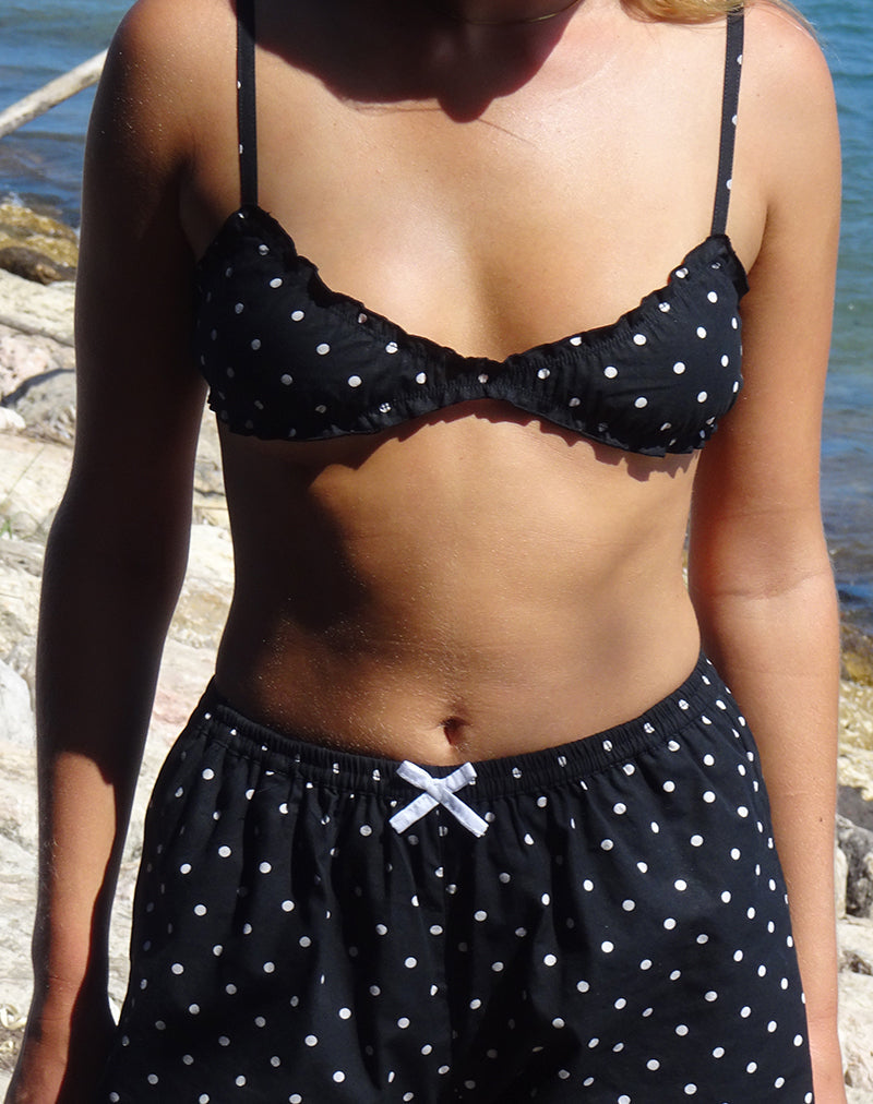 Tiga Bralette in Polka Schwarz