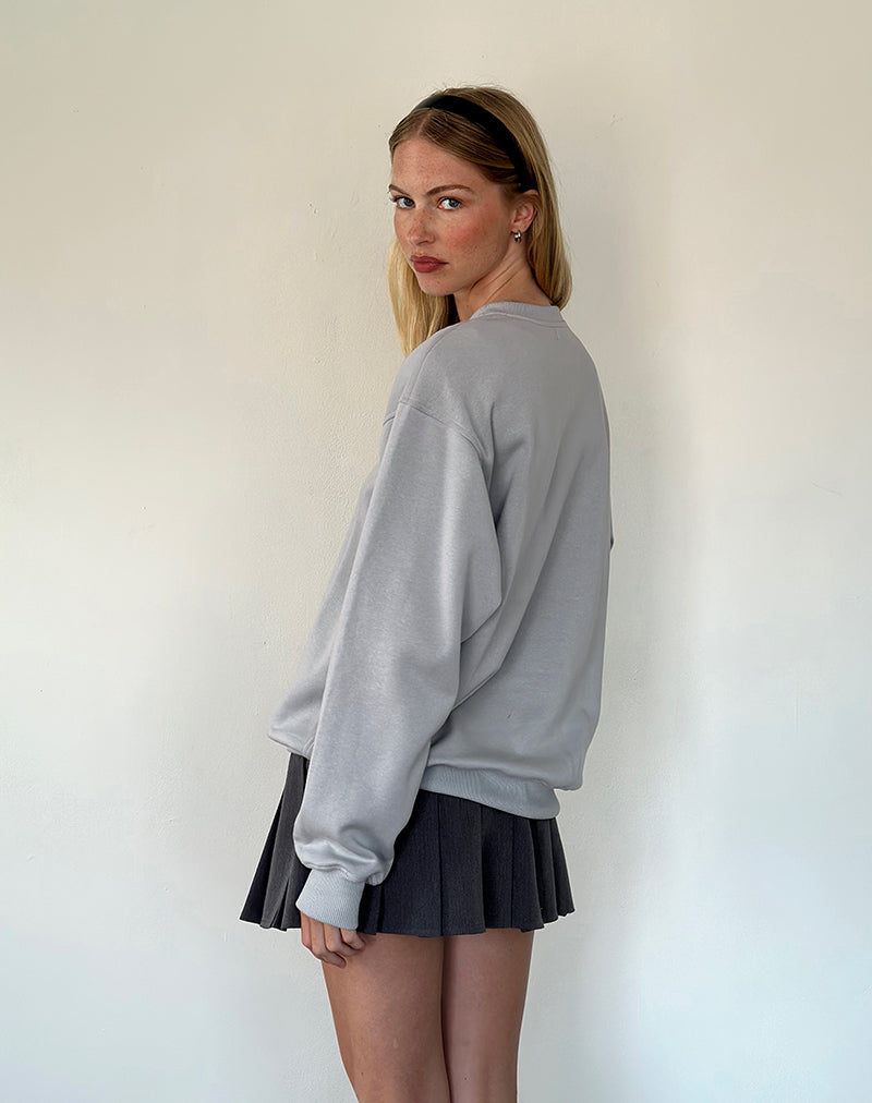 Image of Tillie Sweatshirt in Lunar Rock mit Ocean Storm Schleifenstickerei