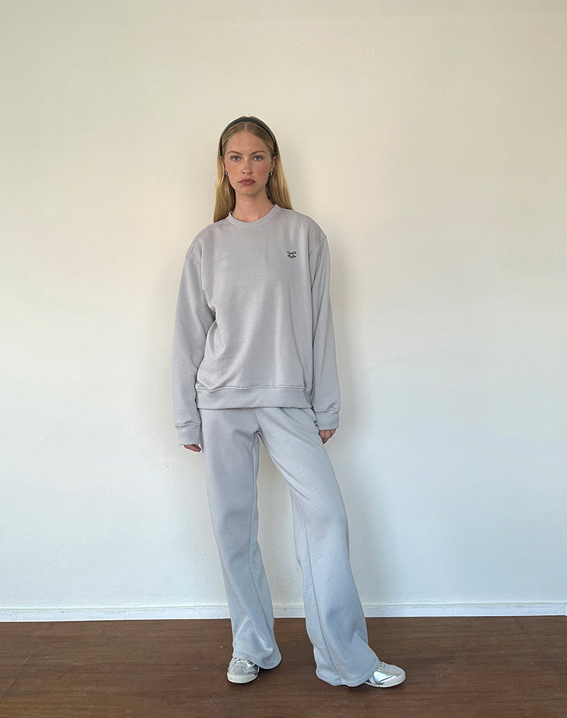 Image of Tillie Sweatshirt in Lunar Rock mit Ocean Storm Schleifenstickerei