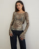 Image of Tineko Langärmeliges Top in Leopard Dance Brown