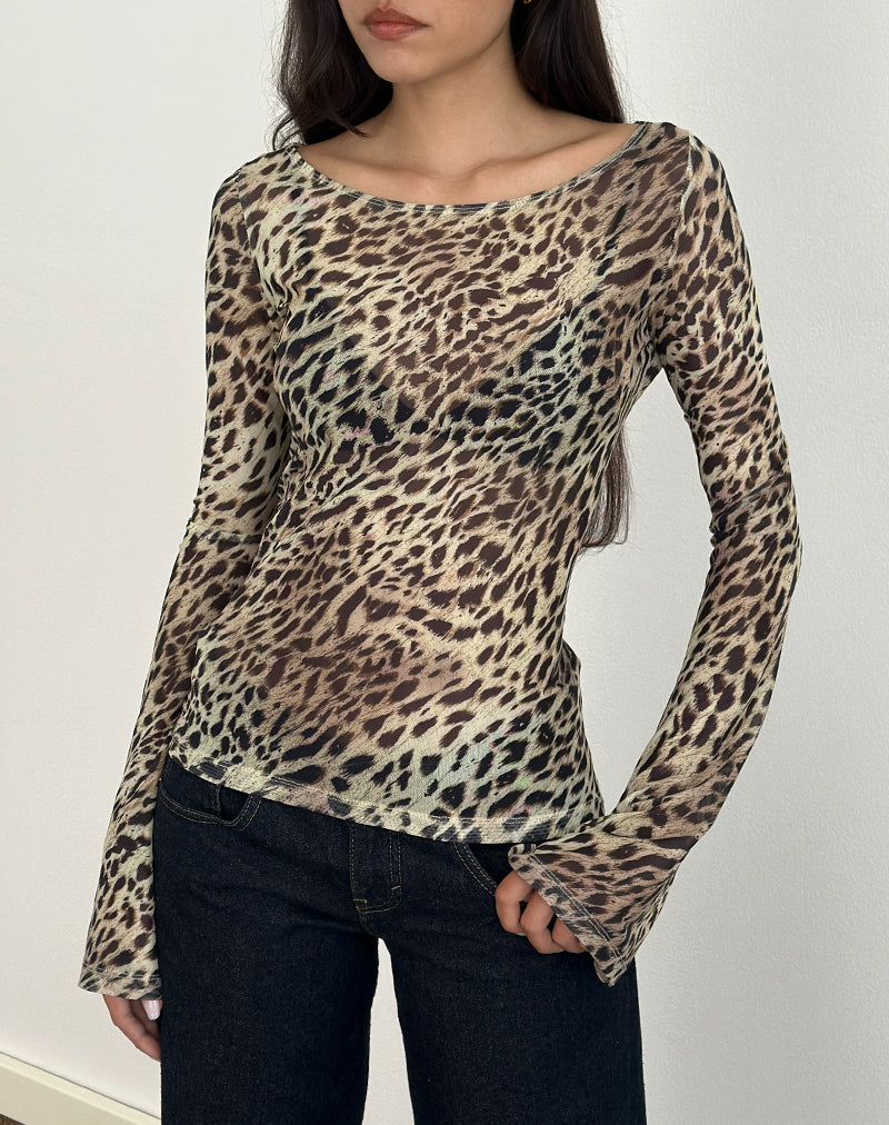Image of Tineko Langärmeliges Top in Leopard Dance Brown
