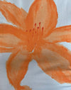 Blau mit orange gemalter Blume