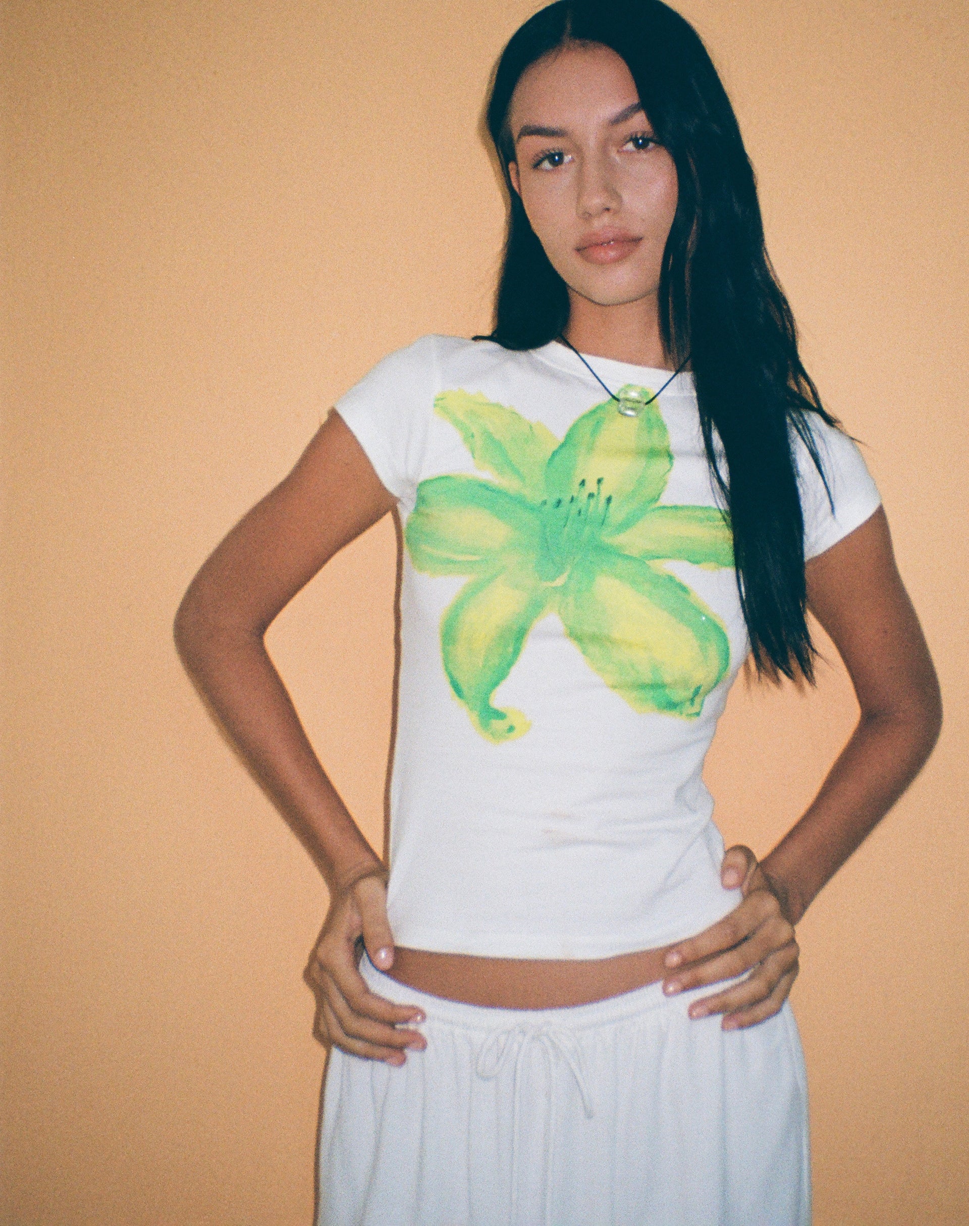 Image of Tiona Bedrucktes Tee in Sommerblume Limette