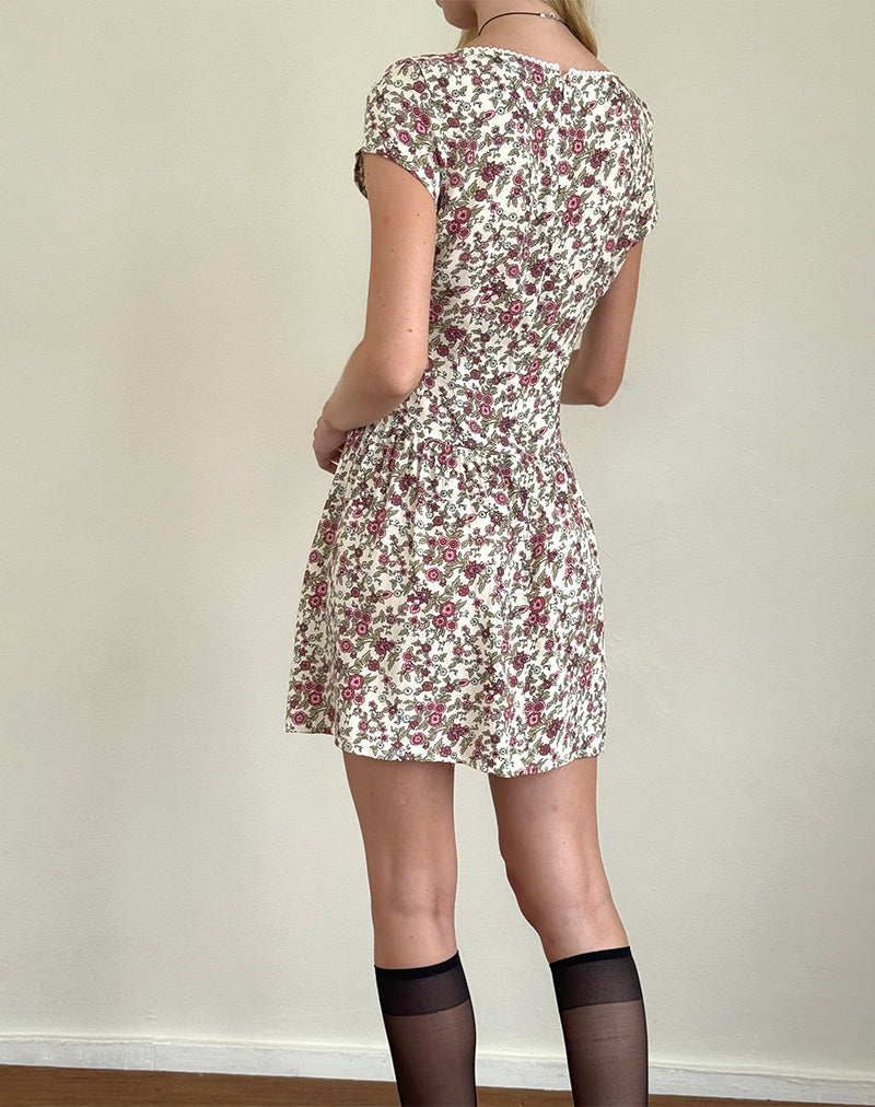 Image of Tipani Minikleid in Vintage Bloom Elfenbein